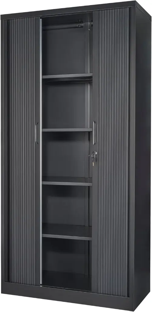 KYOTO - Armoire Haute 200x90x45CM Gris Anthracite sophia 4.webp