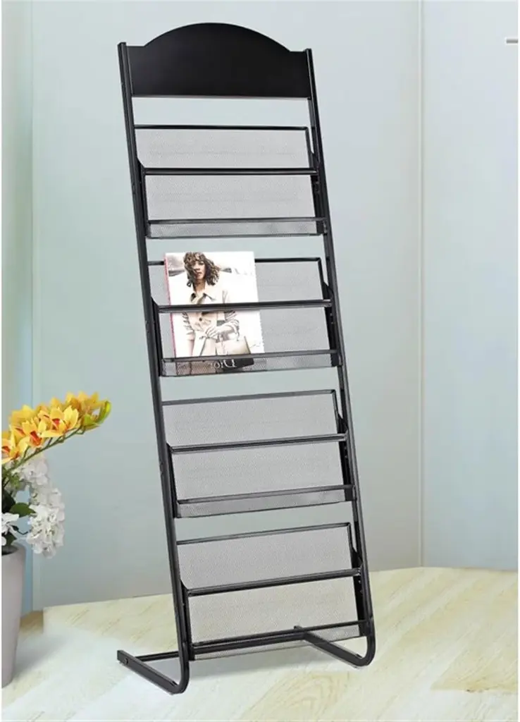 Presentoir Magazine Mobile 4 Tablettes A4 4.webp