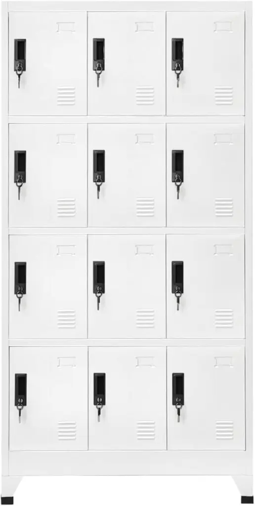 Casier Métallique 12 Portes Démontable 1850 x 900 x 400mm Blanc 2.webp