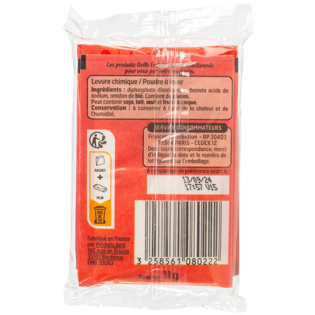 BELLE FRANCE - Sachets De Levure Chimique 6 X 11 G 2.webp