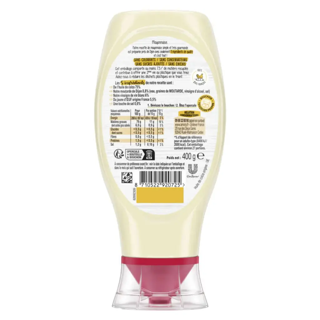 AMORA - Mayonnaise Origine France 400 G 2.webp