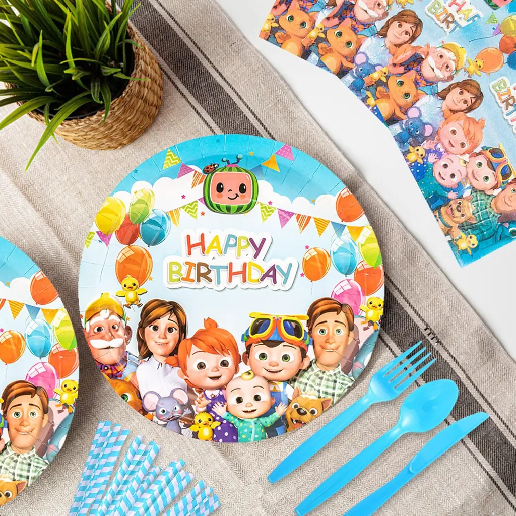 Kit Décorations Fête Enfants Nappe Gobelets Assiettes Ballons  4.webp