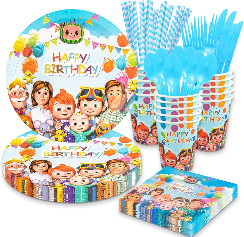 Kit Décorations Fête Enfants Nappe Gobelets Assiettes Ballons.webp