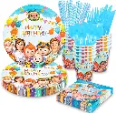 Kit Décorations Fête Enfants Nappe Gobelets Assiettes Ballons.webp