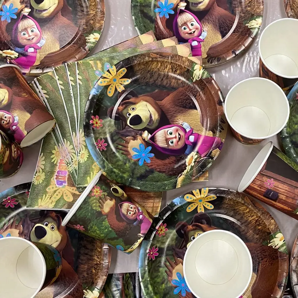 Ensemble de Décorations pour fête d'anniversaire Masha et Michka 5.webp