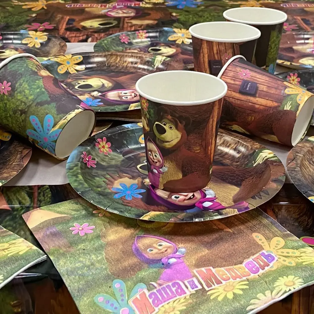 Ensemble de Décorations pour fête d'anniversaire Masha et Michka 6.webp