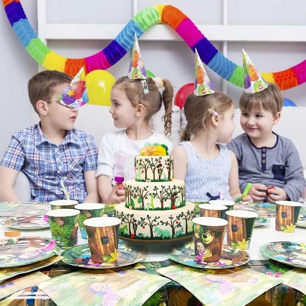 Ensemble de Décorations pour fête d'anniversaire Masha et Michka 4.webp