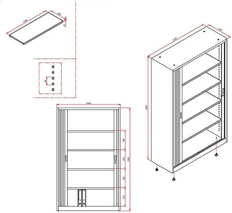 Armoire Haute 200x90x45CM Gris Anthracite.webp