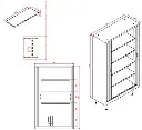 Armoire Haute 200x90x45CM Gris Anthracite.webp