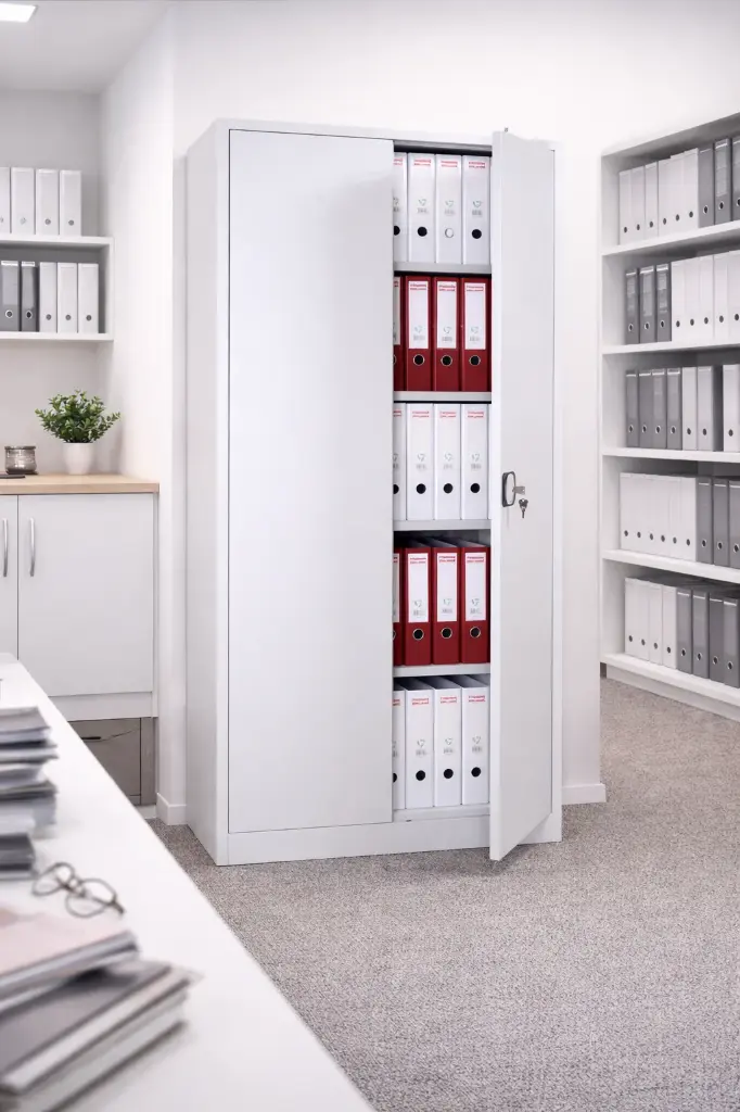 Armoire Métallique Haute de Rangement H195 x L92CM Gris.webp
