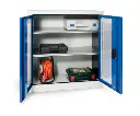 Armoire d'atelier basse NG à portes transparentes 2 tablettes - 100 × 102 × 50 CM SOPHIA MAYOTTE.webp