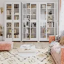 FOREHILL Armoire Cuisine Haute avec 4 Portes Vitrées - 80 × 33 × 190 CM SOPHIA MAYOTTE 5.webp