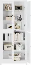 FOREHILL Armoire Cuisine Haute avec 4 Portes Vitrées - 80 × 33 × 190 CM SOPHIA MAYOTTE 8.webp