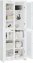 FOREHILL Armoire Cuisine Haute avec 4 Portes Vitrées - 80 × 33 × 190 CM SOPHIA MAYOTTE 1.webp