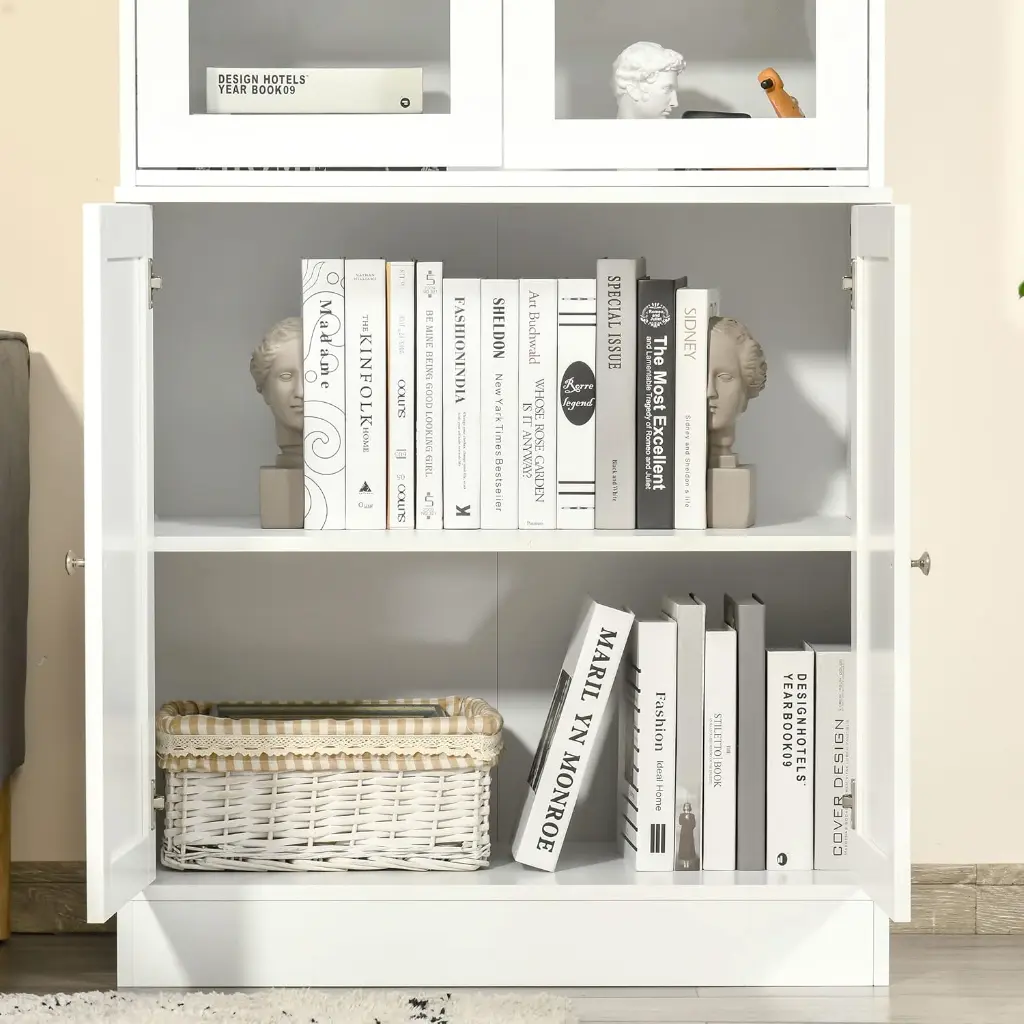 HOMCOM Bibliothèque vitrée avec rangement sophia mayotte 3.webp