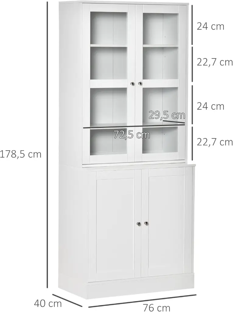 HOMCOM Bibliothèque vitrée avec rangement sophia mayotte 1.webp