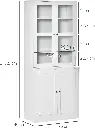 HOMCOM Bibliothèque vitrée avec rangement sophia mayotte 1.webp