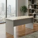 Bureau droit plateau érable avec paire de pieds budget SOPHIA MAYOTTE.webp