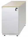 Caisson hauteur bureau métal – 2 tiroirs + 1 tiroir dossier suspendu hetre.webp