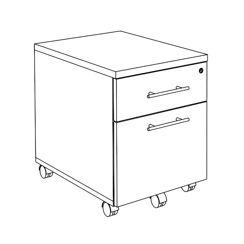 Caisson de bureau sur roulettes – 2 tiroirs dont 1 dossier suspendu sophia mayotte.webp