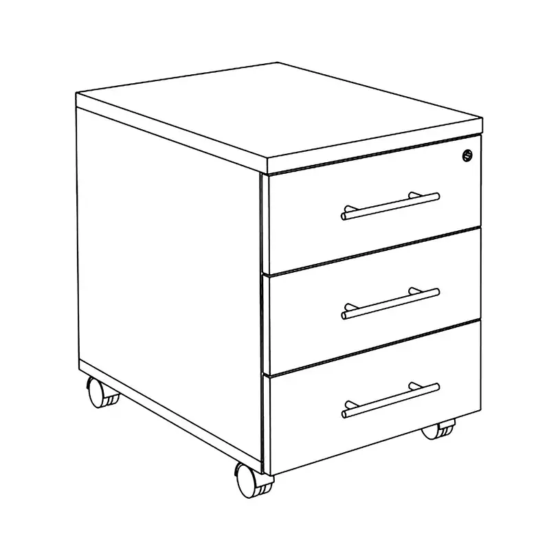 Caisson de bureau sur roulettes – 3 tiroirs sophia mayotte 2.webp