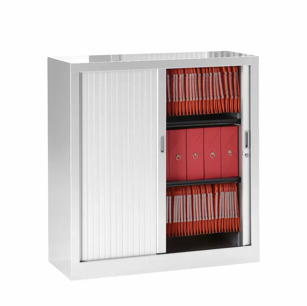 Armoire basse à rideaux métallique - 120 × 43 × 105 cm SOPHIA MAYOTTE.webp