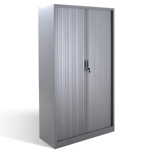 Armoire haute à rideaux monobloc Éco Gris Sophia Mayotte.webp