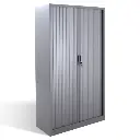 Armoire haute à rideaux monobloc Éco Gris Sophia Mayotte.webp