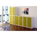 Armoire haute à rideaux EasyOffice BLANC ET VERT.webp