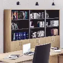 Bibliothèque haute avec 2 portes basses SOPHIA Mayotte.webp