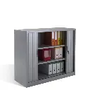 Armoire basse à rideaux métallique SOPHIA Mayotte gris 02.webp