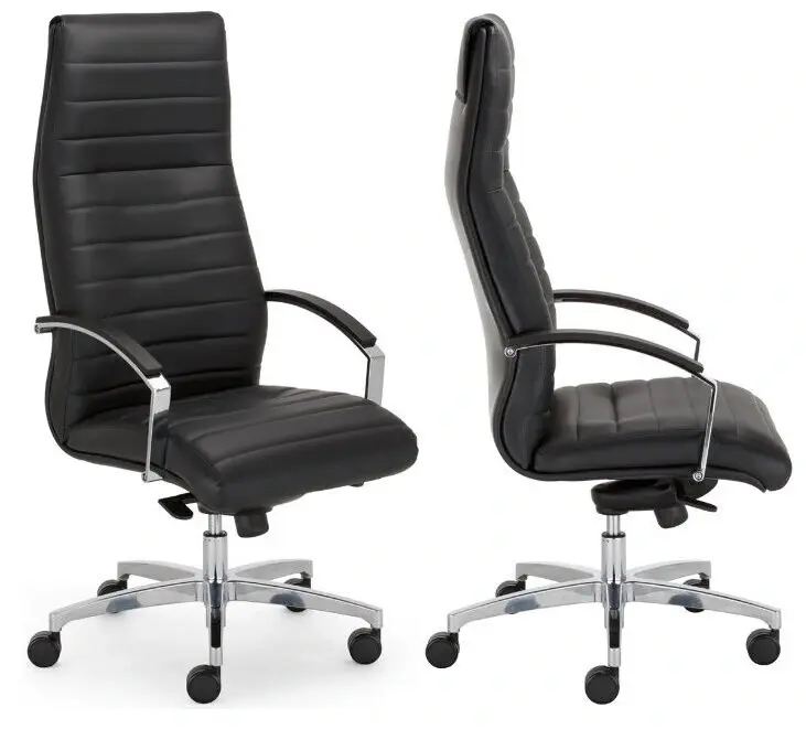 Fauteuil de direction Lynx en cuir avec accoudoirs noir sophia mayotte.webp