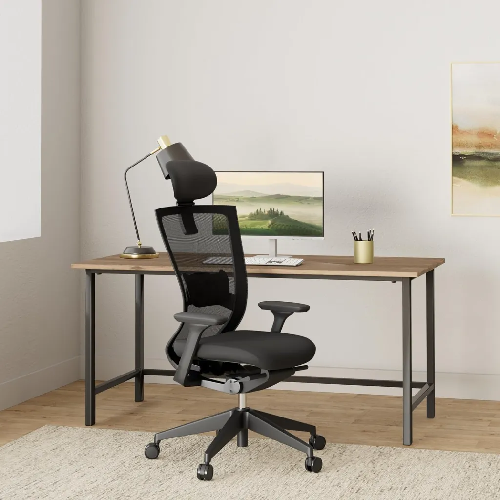 Fauteuil de bureau ergonomique MTGA5X avec têtière et accoudoirs 4D Noir sophia mayotte 01.webp