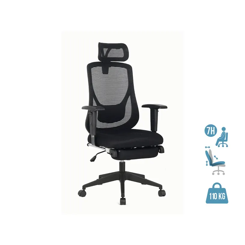 Fauteuil de bureau ergonomique Prorelax avec repose-jambes noir sophia mayotte 01.webp