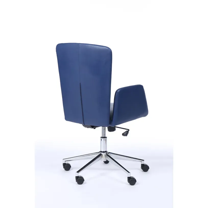 Fauteuil de bureau Windsor en simili cuir bleu sophia mayotte 02.webp