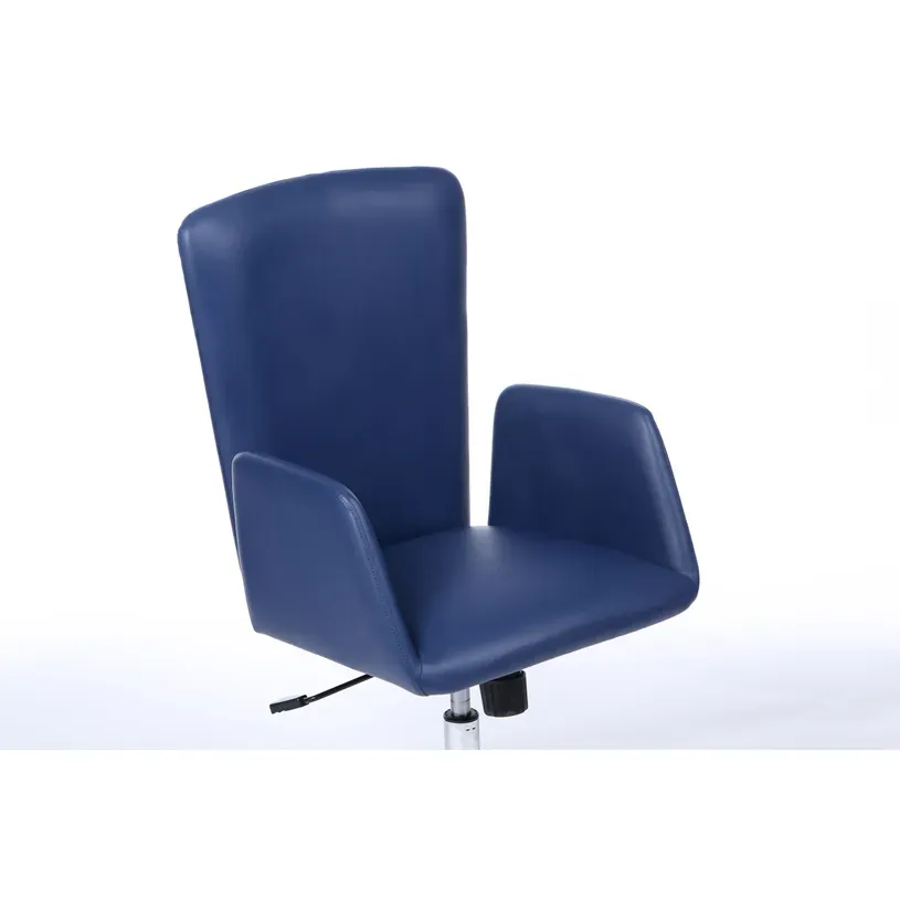 Fauteuil de bureau Windsor en simili cuir bleu sophia mayotte 04.webp