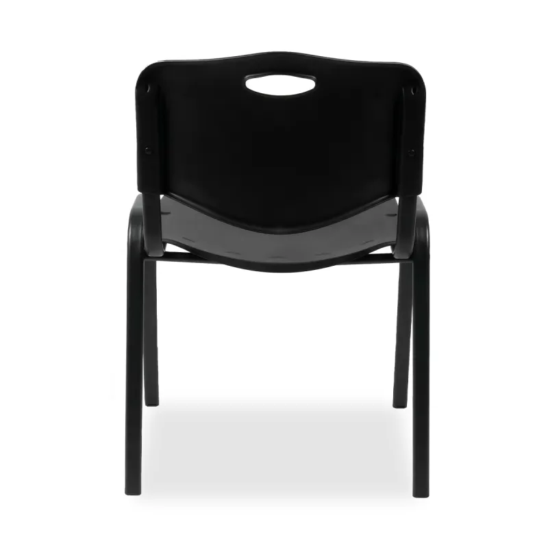 Chaise Iso Plast empilable en polypropylène noir sophia mayotte 01.webp