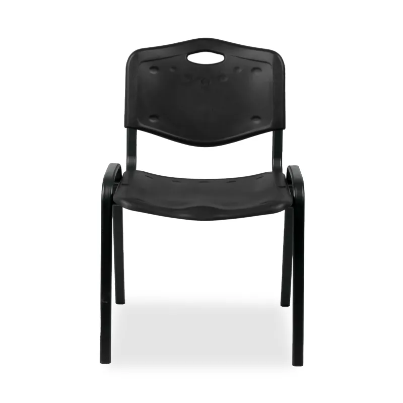 Chaise Iso Plast empilable en polypropylène noir sophia mayotte 02.webp