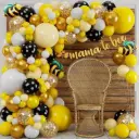 Kit Arche Guirlande Ballons Abeilles Jaune Noir 116 Pièces
