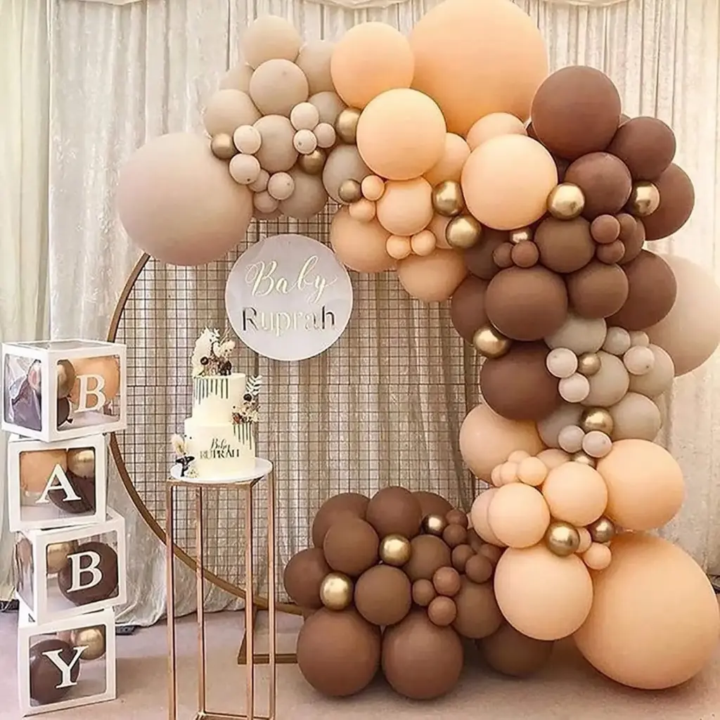 Kit Décoration Ballons Crème Pêche Abricot 116 Pièces