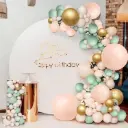 Kit Décoration Festive Ballons Vert Sauge 117 Pièces