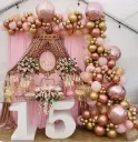 Kit Arche Ballons Décoration Or Rose 152 Pièces