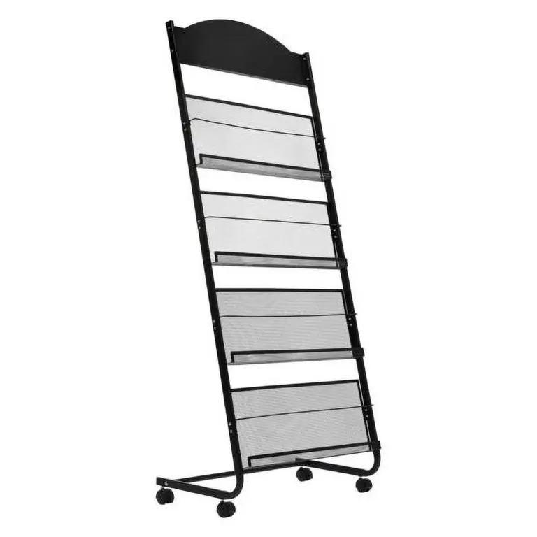 Presentoir Magazine Mobile 4 Tablettes A4