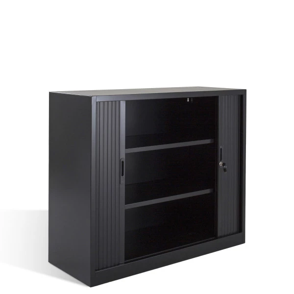OKINAWA - Armoire Basse 90 x 45 x 120cm Gris Anthracite