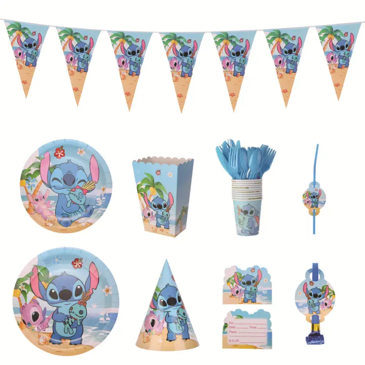 Kit Décorations Anniversaire Stitch 16 Pièces