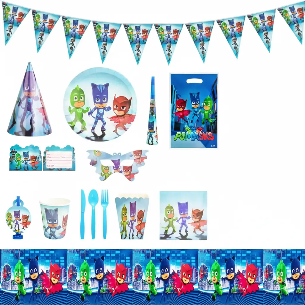 Kit Décorations Anniversaire Pyjamasques 16 Pièces