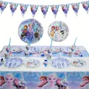 Kit Décorations Anniversaire Reine des Neiges Assiettes Gobelets Serviettes Nappe 16 Pièces