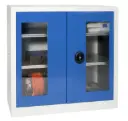 Armoire d'atelier basse NG à portes transparentes 2 tablettes - 100 × 102 × 50 CM