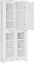 FOREHILL Armoire Cuisine Haute avec 4 Portes Vitrées - 80 × 33 × 190 CM