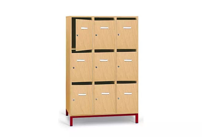 Meuble professeur 9 cases avec passage courrier